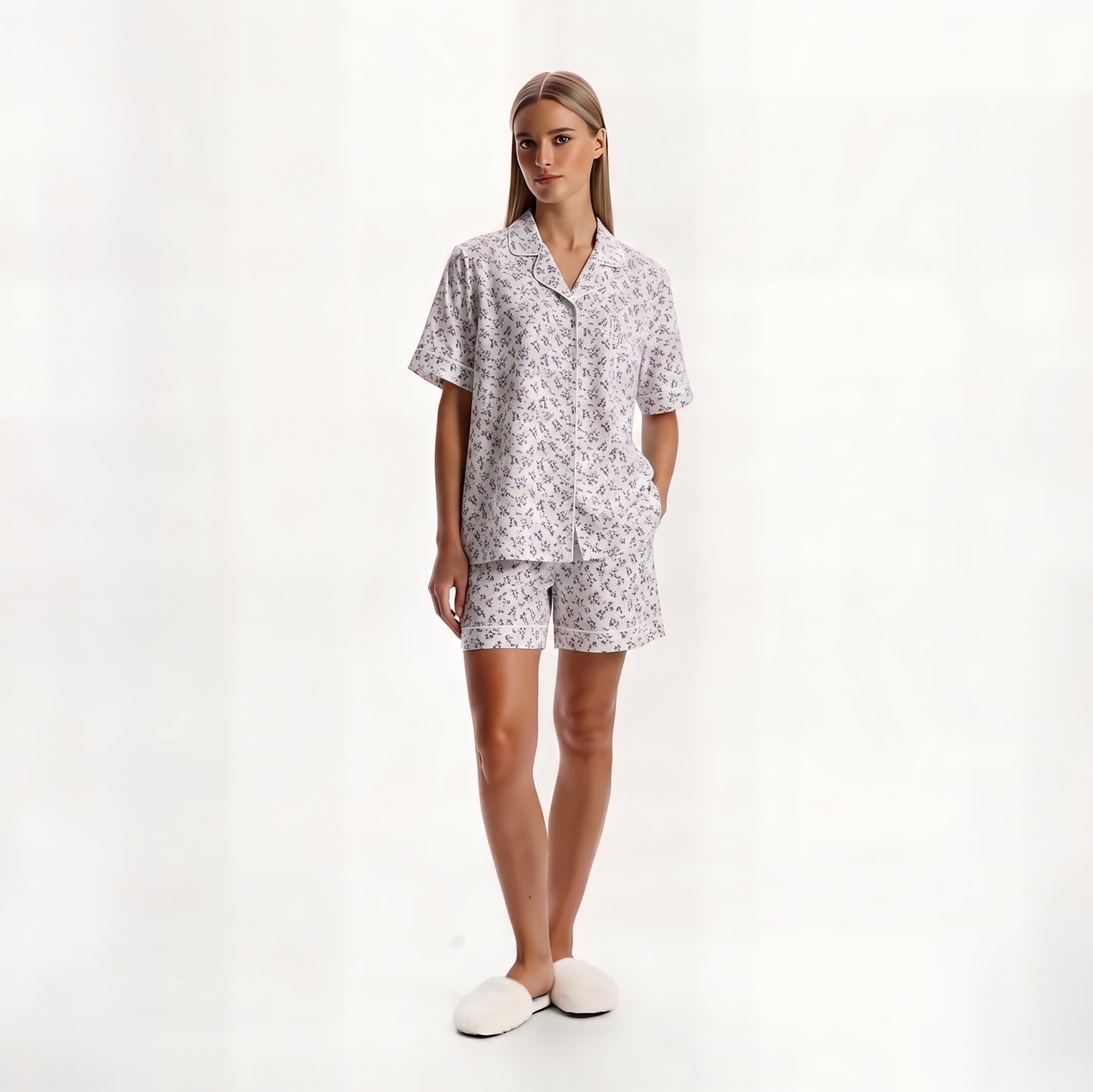Twilight Blossom Short-Sleeve Pajama Set