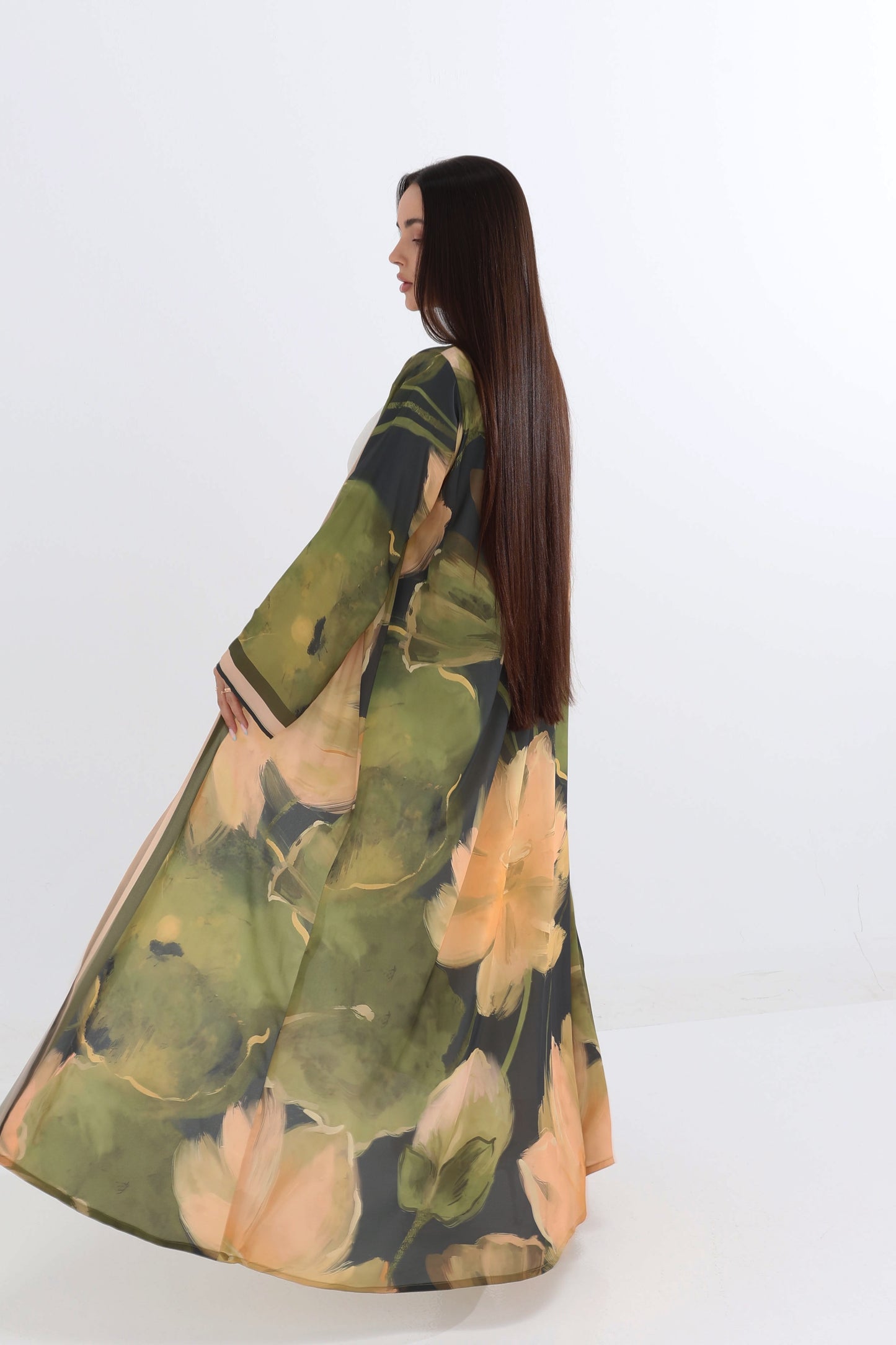 Plum Geometric Circle Abaya