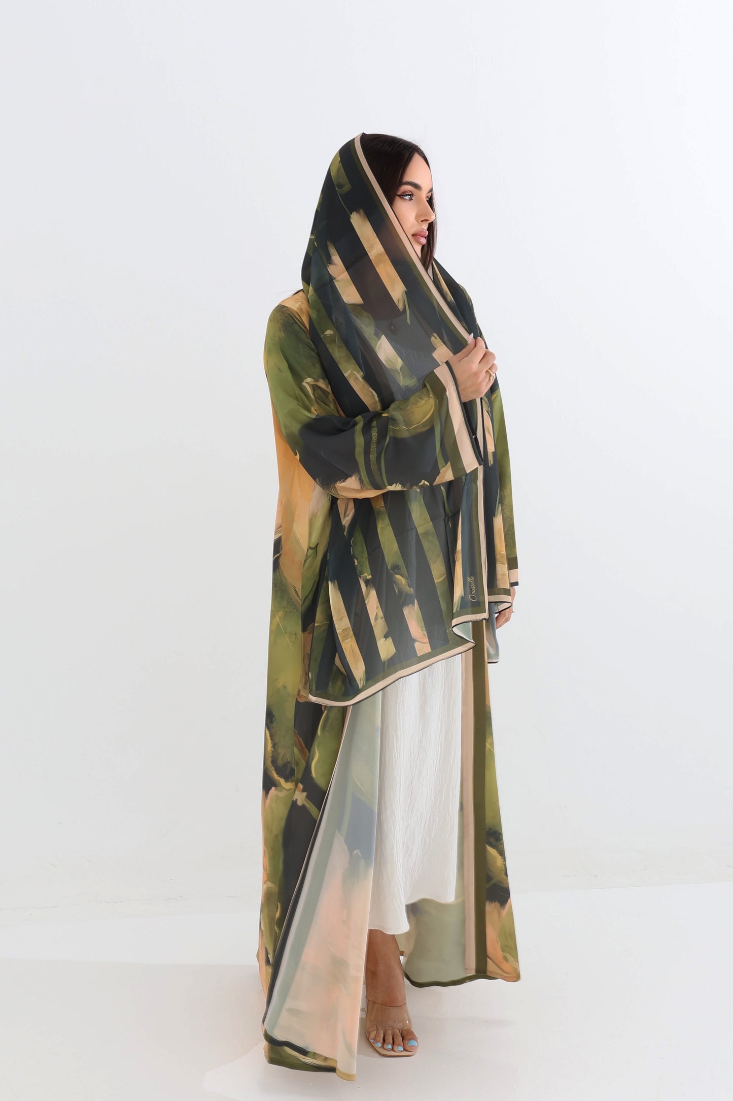 Plum Geometric Circle Abaya