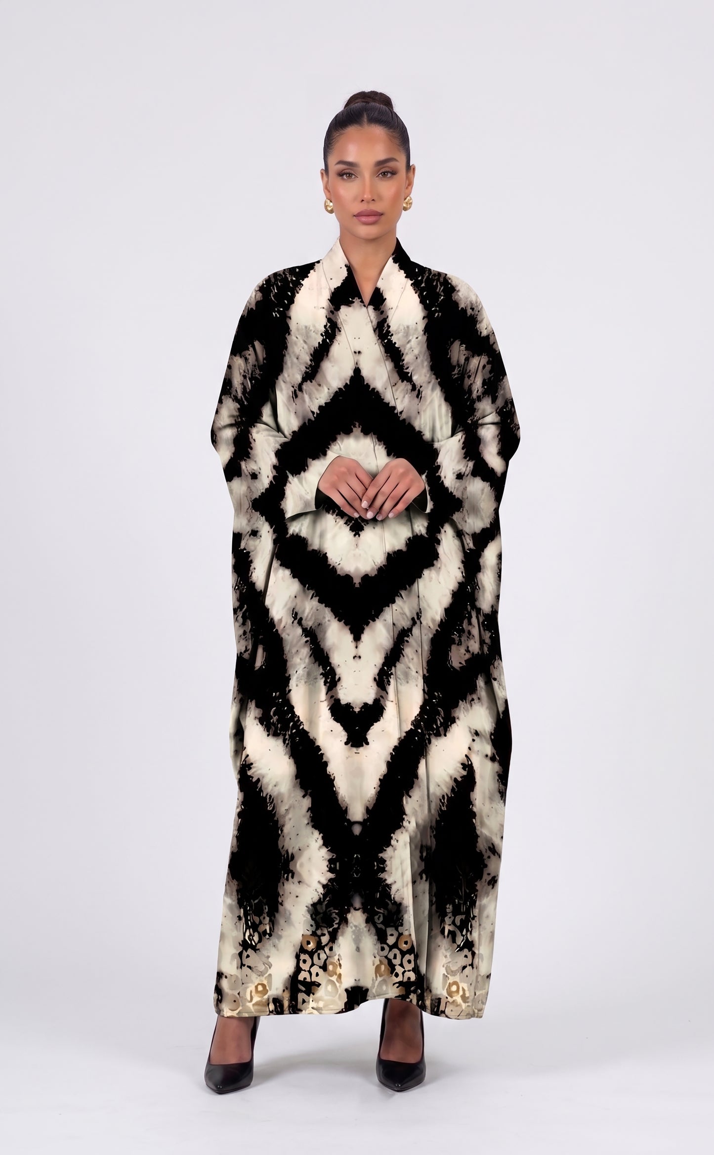 The Noir Abstract Abaya